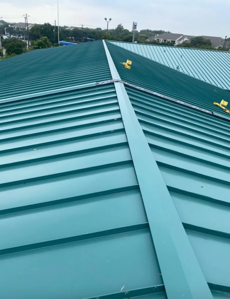 Green commercial metal roof ridge and valley for Metal Roof Repair in Kittery